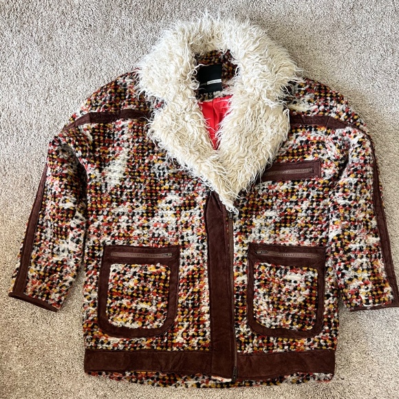 Collared Patchwork Jacket (EUC) - Picture 1 of 2